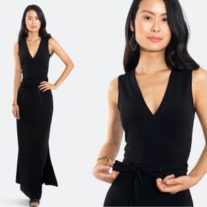 Black faux wrap maxi Leota dress